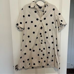 Short-Sleeve Button Up Trapeze Dress — Who What Wear